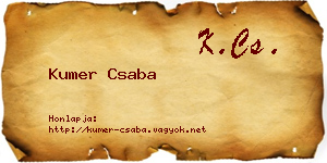 Kumer Csaba névjegykártya