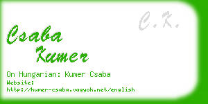 csaba kumer business card